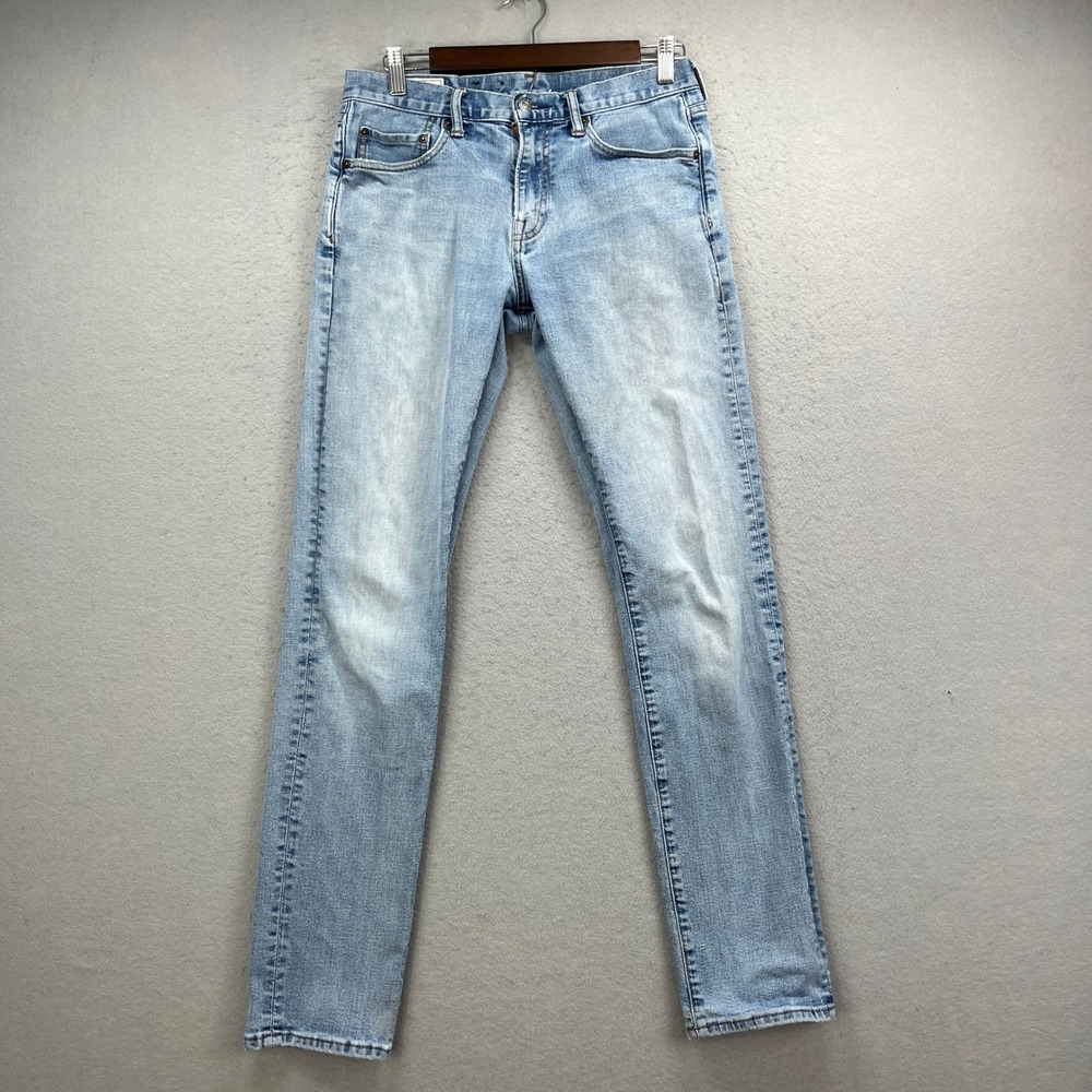 Gap Jeans Slim Men 30x32* Blue Denim Stretch Casual Light Wash Street Classic